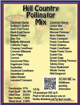 wildflowers Wildflowers and seeds listed on the label of our seed package.